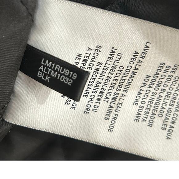 Levi’s Leather Jacket Black Hooded Coat Quilted Lined Medium - Picture 10 of 11